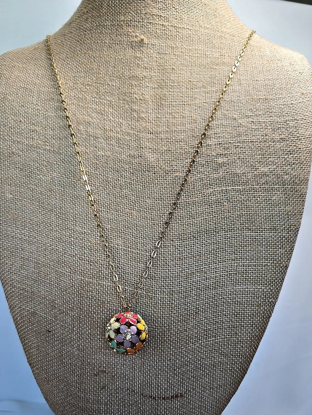 J. Crew Floral Multicolor Pendant Necklace Like New